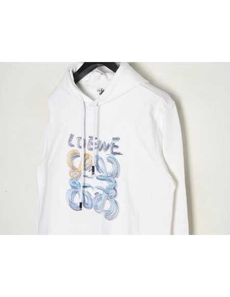 Loewe line logo embroidered hoodie,Cheap Replica Reps Loewe