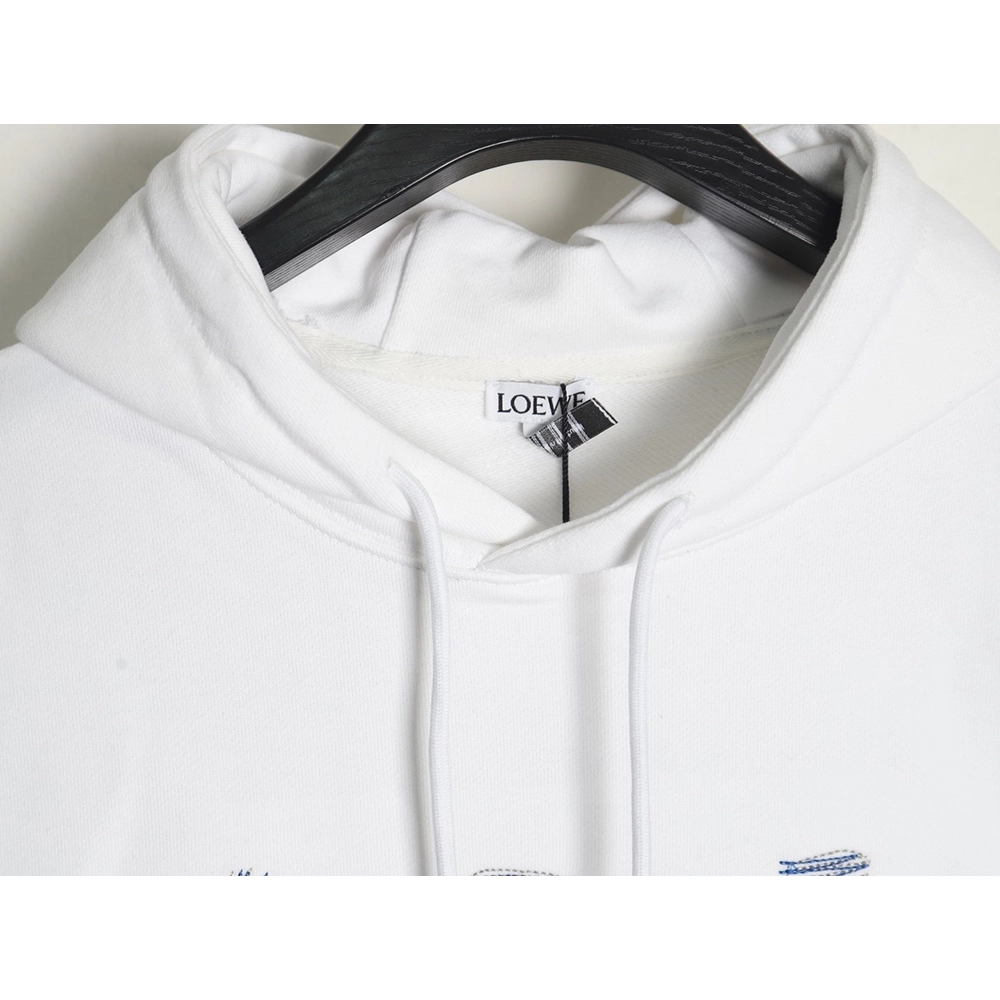 Loewe line logo embroidered hoodie,Cheap Replica Reps Loewe