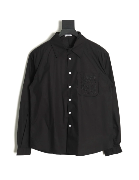 Loewe chest pocket embroidered lapel shirt TSK1,Cheap Replica Reps Loewe