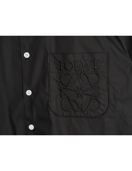 Loewe chest pocket embroidered lapel shirt TSK1,Cheap Replica Reps Loewe