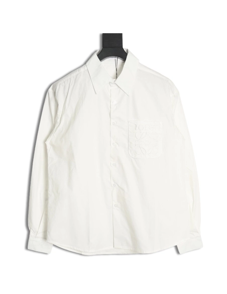 Loewe chest pocket embroidered lapel shirt,Cheap Replica Reps Loewe