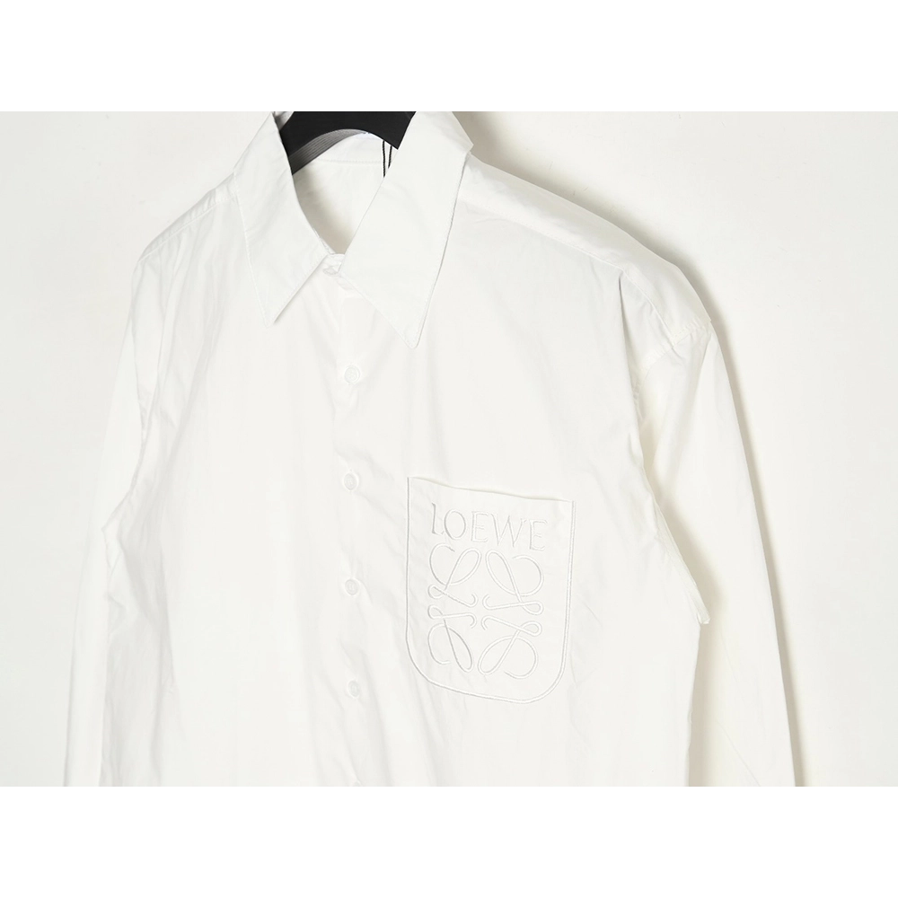 Loewe chest pocket embroidered lapel shirt,Cheap Replica Reps Loewe