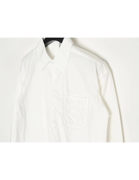 Loewe chest pocket embroidered lapel shirt,Cheap Replica Reps Loewe