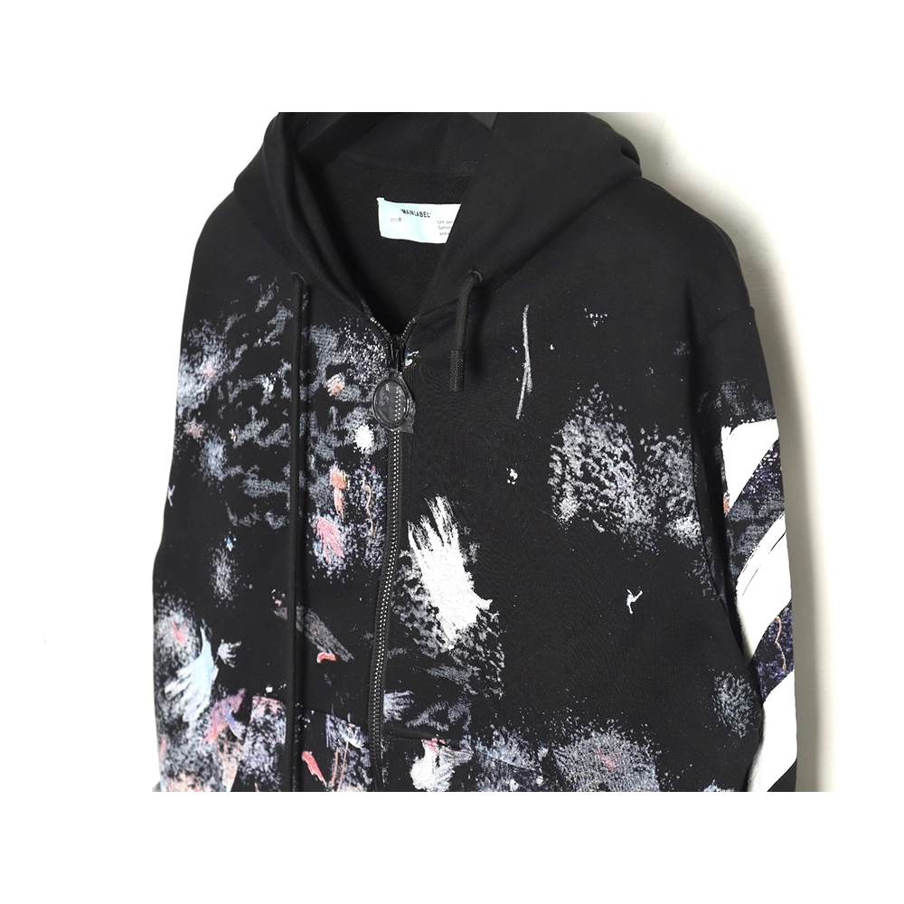 offwhite starry sky fireworks splash ink zipper sweatshirt,Cheap Replica Reps Off White