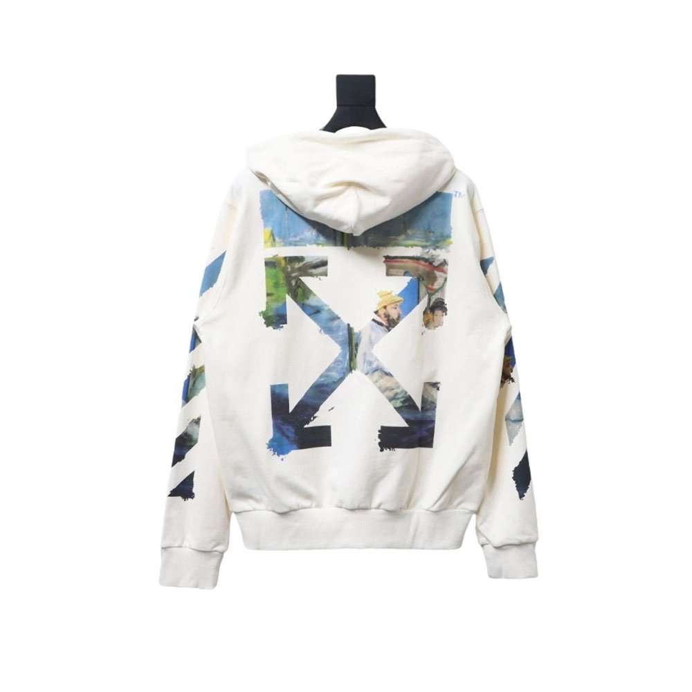 Offwhite painting print zipup hoodie,Cheap Replica Reps Off White