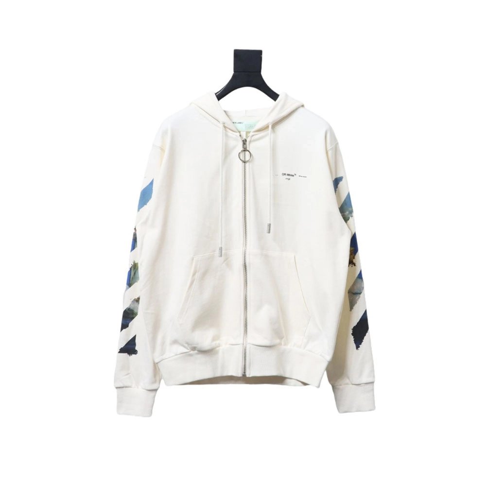 Offwhite painting print zipup hoodie,Cheap Replica Reps Off White