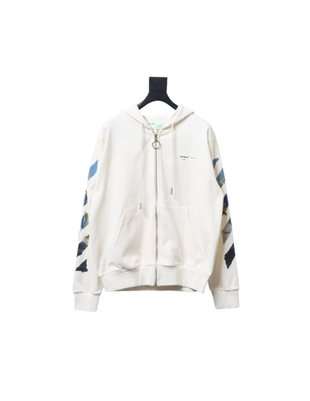 Offwhite painting print zipup hoodie,Cheap Replica Reps Off White