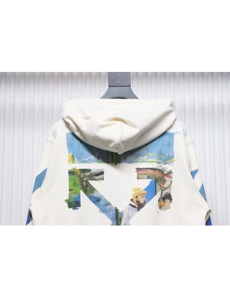 Offwhite painting print zipup hoodie,Cheap Replica Reps Off White