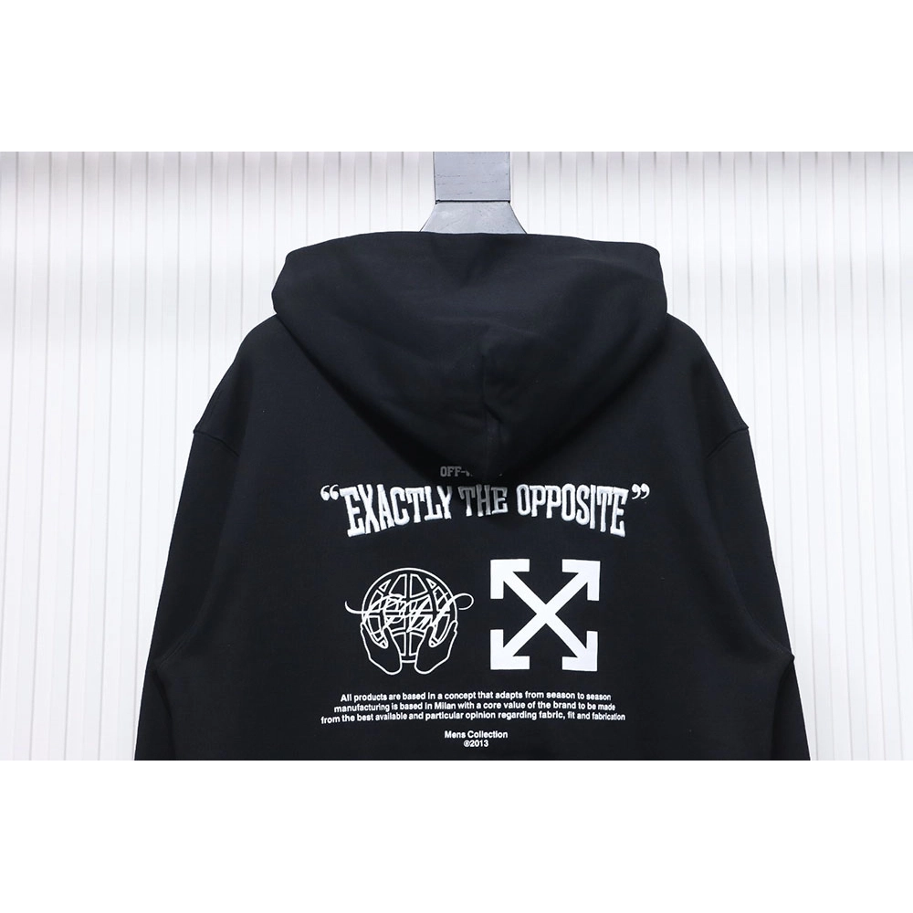 offwhite blue embroidered hooded sweatshirt letter hoodie,Cheap Replica Reps Off White