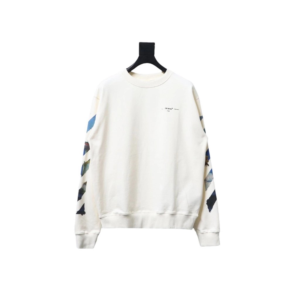 Off white oil painting print crew neck sweatshirt,Cheap Replica Reps Off White