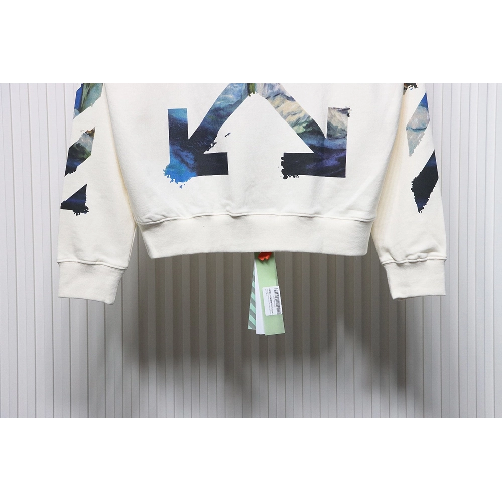 Off white oil painting print crew neck sweatshirt,Cheap Replica Reps Off White