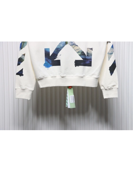 Off white oil painting print crew neck sweatshirt,Cheap Replica Reps Off White