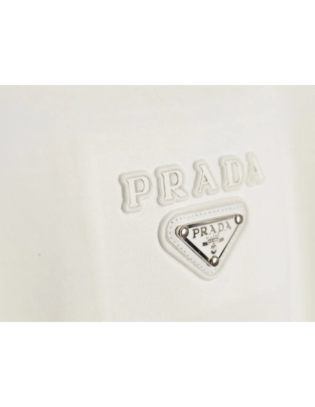 Prada metal triangle logo embossed long sleeves,Cheap Replica Reps Prada