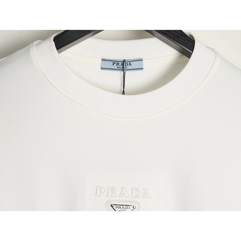 Prada metal triangle logo embossed long sleeves,Cheap Replica Reps Prada