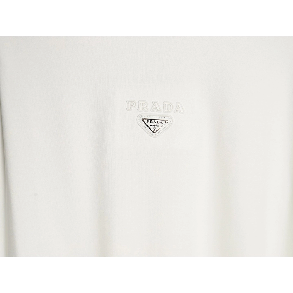 Prada metal triangle logo embossed long sleeves,Cheap Replica Reps Prada