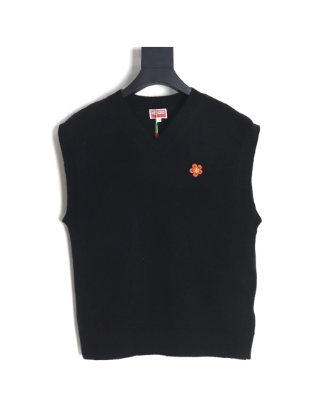 Kenzo BOKE Begonia flower pullover knitted sweater vest TSK1,Cheap Replica Reps Kenzo