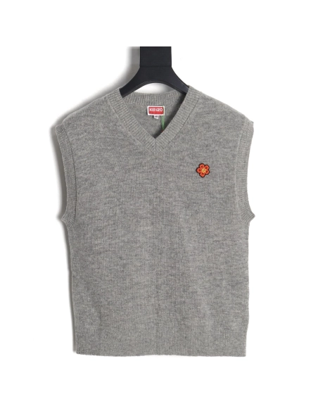 Kenzo BOKE Begonia flower pullover knitted sweater vest,Cheap Replica Reps Kenzo