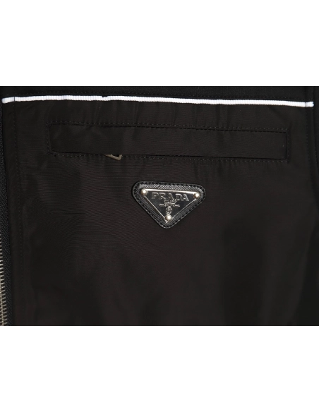 Prada triangle logo patchwork reflective stripe jacket,Cheap Replica Reps Prada