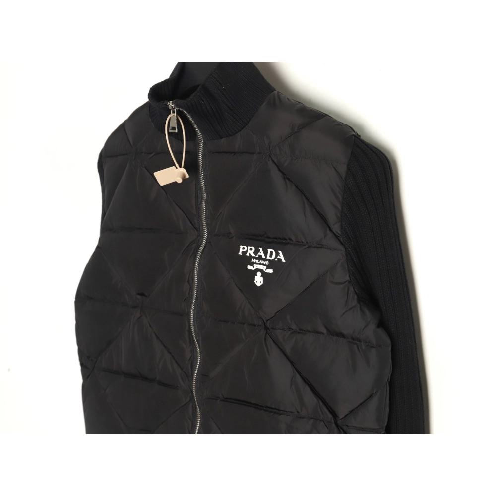 Prada diamond down patchwork jacket TSK1,Cheap Replica Reps Prada
