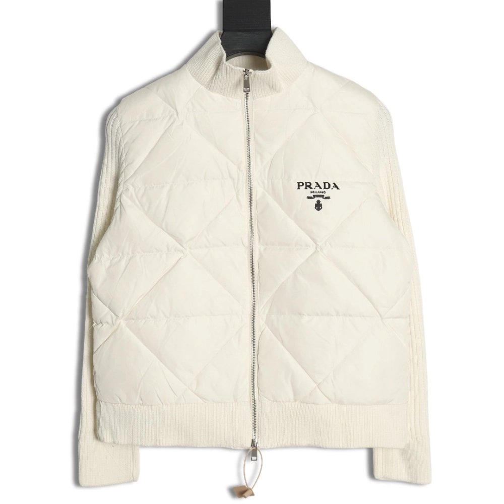 Prada diamond down patchwork jacket,Cheap Replica Reps Prada