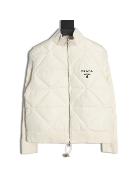 Prada diamond down patchwork jacket,Cheap Replica Reps Prada