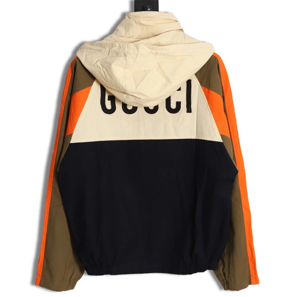 Gucci pineapple embroidery zipper pocket hooded jacket,Cheap Replica Reps Gucci