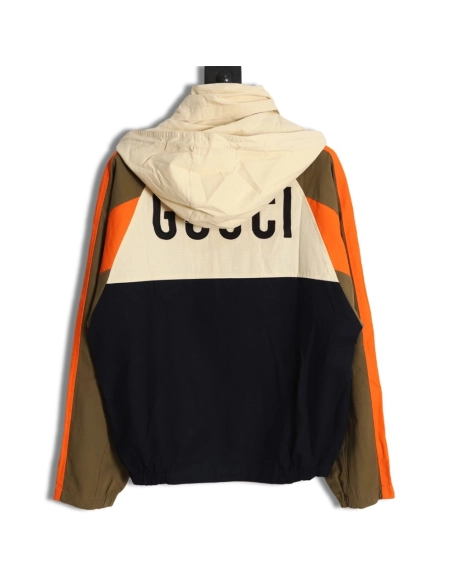 Gucci pineapple embroidery zipper pocket hooded jacket,Cheap Replica Reps Gucci