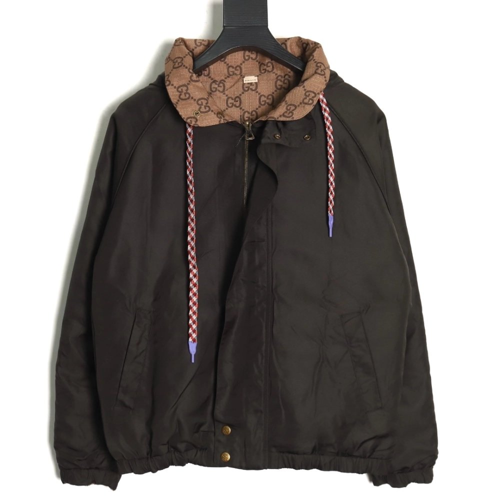 Gucci Web Double G allover print reversible jacket,Cheap Replica Reps Gucci