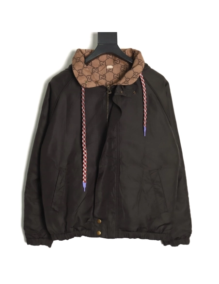 Gucci Web Double G allover print reversible jacket,Cheap Replica Reps Gucci