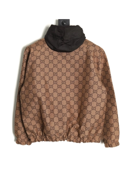 Gucci Web Double G allover print reversible jacket,Cheap Replica Reps Gucci