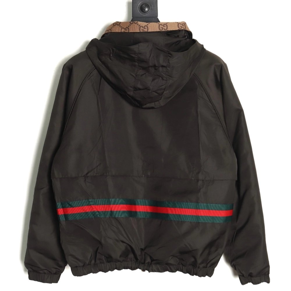 Gucci Web Double G allover print reversible jacket,Cheap Replica Reps Gucci
