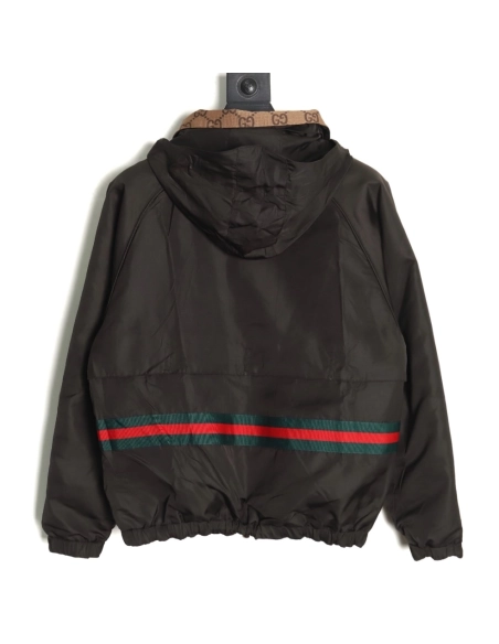 Gucci Web Double G allover print reversible jacket,Cheap Replica Reps Gucci