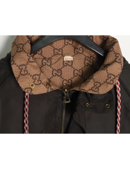 Gucci Web Double G allover print reversible jacket,Cheap Replica Reps Gucci