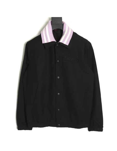 Gucci striped collar detachable collar jacket,Cheap Replica Reps Gucci