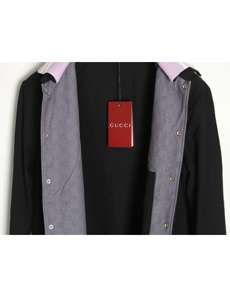 Gucci striped collar detachable collar jacket,Cheap Replica Reps Gucci