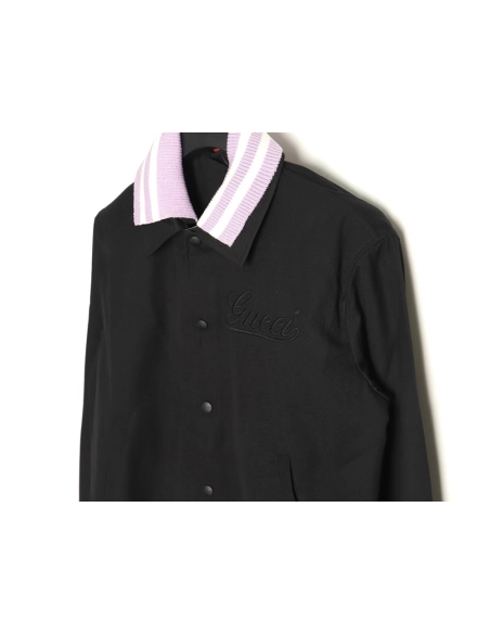 Gucci striped collar detachable collar jacket,Cheap Replica Reps Gucci
