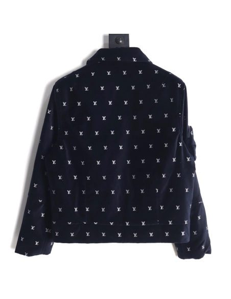Louis Vuitton allover printed velvet cotton jacket,Cheap Replica Reps Louis Vuitton