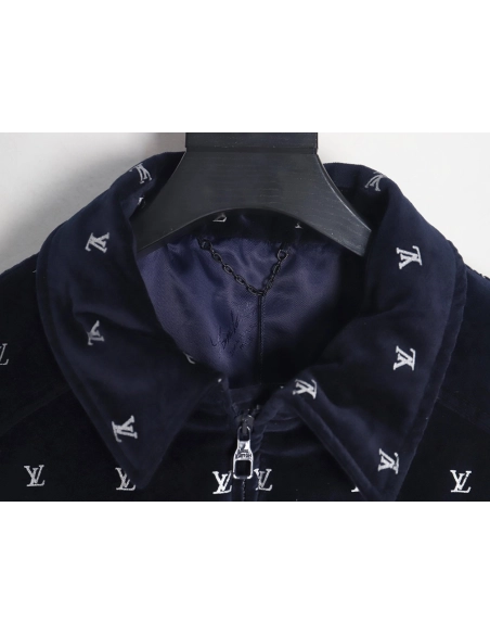 Louis Vuitton allover printed velvet cotton jacket,Cheap Replica Reps Louis Vuitton