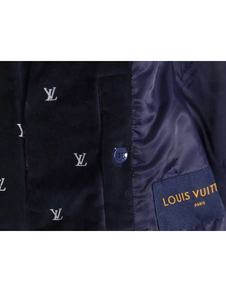Louis Vuitton allover printed velvet cotton jacket,Cheap Replica Reps Louis Vuitton