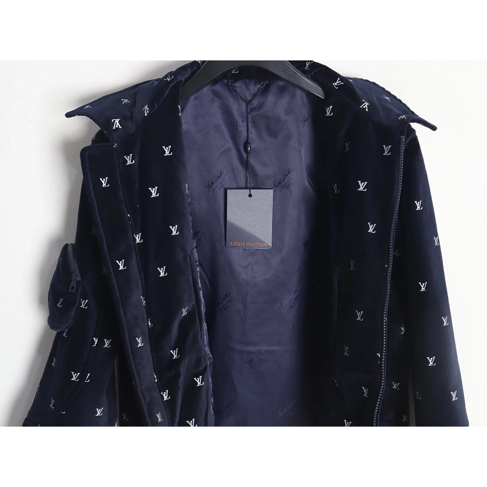 Louis Vuitton allover printed velvet cotton jacket,Cheap Replica Reps Louis Vuitton