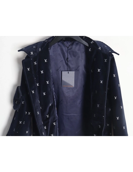 Louis Vuitton allover printed velvet cotton jacket,Cheap Replica Reps Louis Vuitton