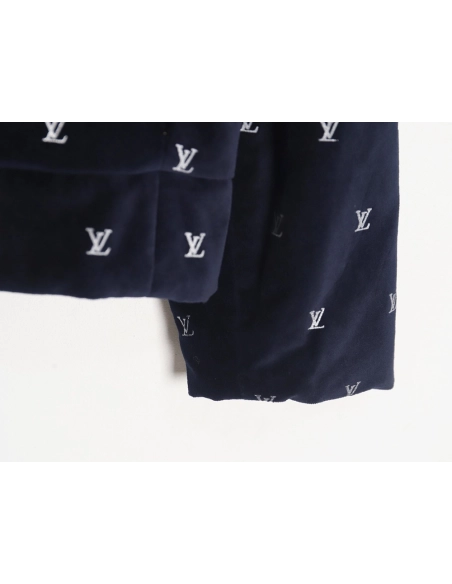Louis Vuitton allover printed velvet cotton jacket,Cheap Replica Reps Louis Vuitton