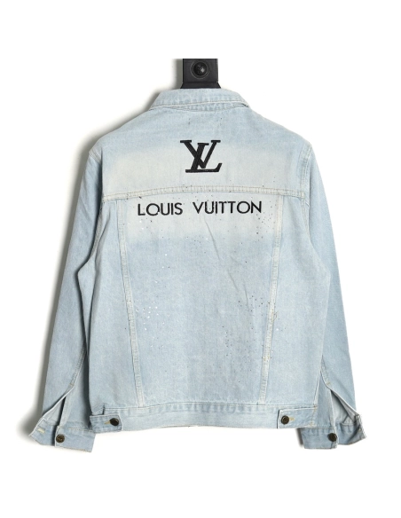 Louis Vuitton Gypsophila hot diamond embroidery denim jacket,Cheap Replica Reps Louis Vuitton