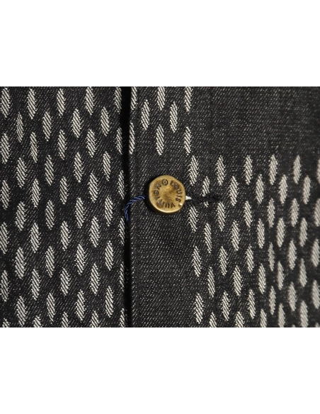 Louis Vuitton checkered floral denim longsleeved jacket TSK1,Cheap Replica Reps Louis Vuitton
