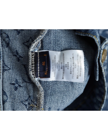 Louis Vuitton checkered floral denim longsleeved jacket,Cheap Replica Reps Louis Vuitton