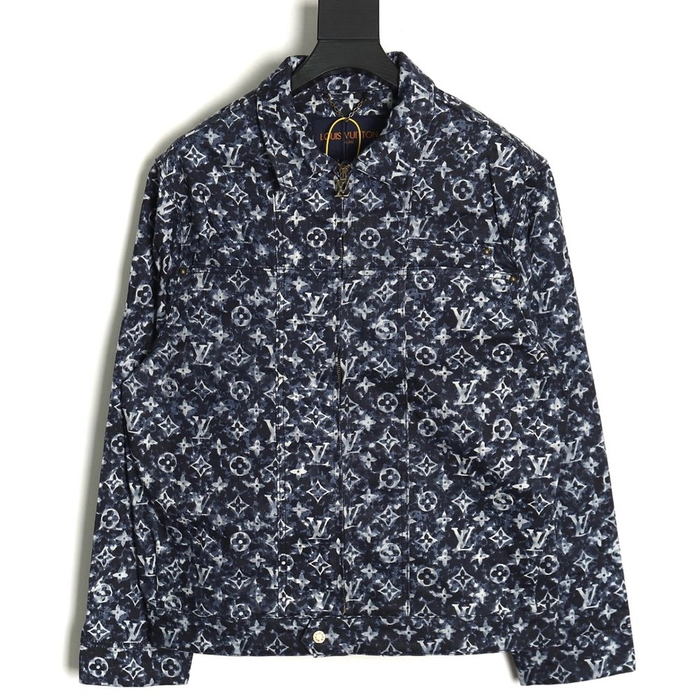 Louis Vuitton tiedyed printed denim jacket 4652,Cheap Replica Reps Louis Vuitton