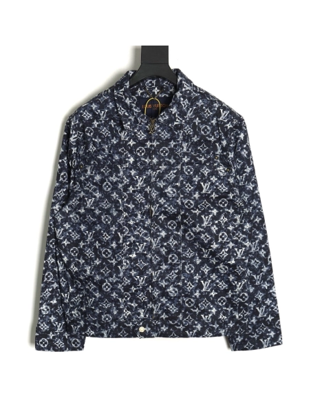 Louis Vuitton tiedyed printed denim jacket 4652,Cheap Replica Reps Louis Vuitton