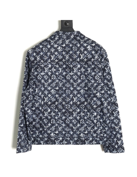 Louis Vuitton tiedyed printed denim jacket 4652,Cheap Replica Reps Louis Vuitton
