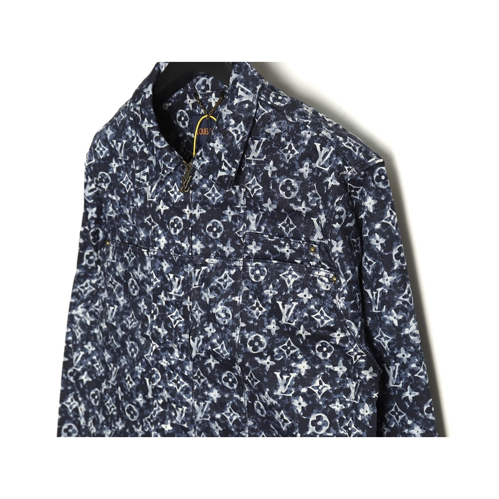 Louis Vuitton tiedyed printed denim jacket 4652,Cheap Replica Reps Louis Vuitton