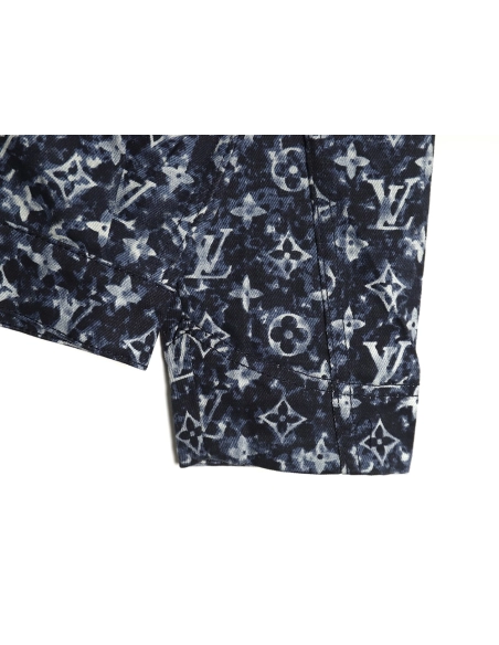 Louis Vuitton tiedyed printed denim jacket 4652,Cheap Replica Reps Louis Vuitton